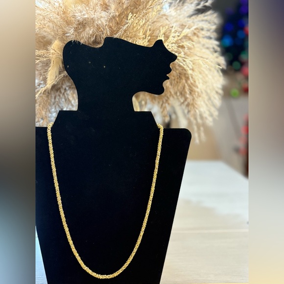 Jewelry - New‎ 18k Gold plated  Necklace 21.5 inch length and 5 mm thick